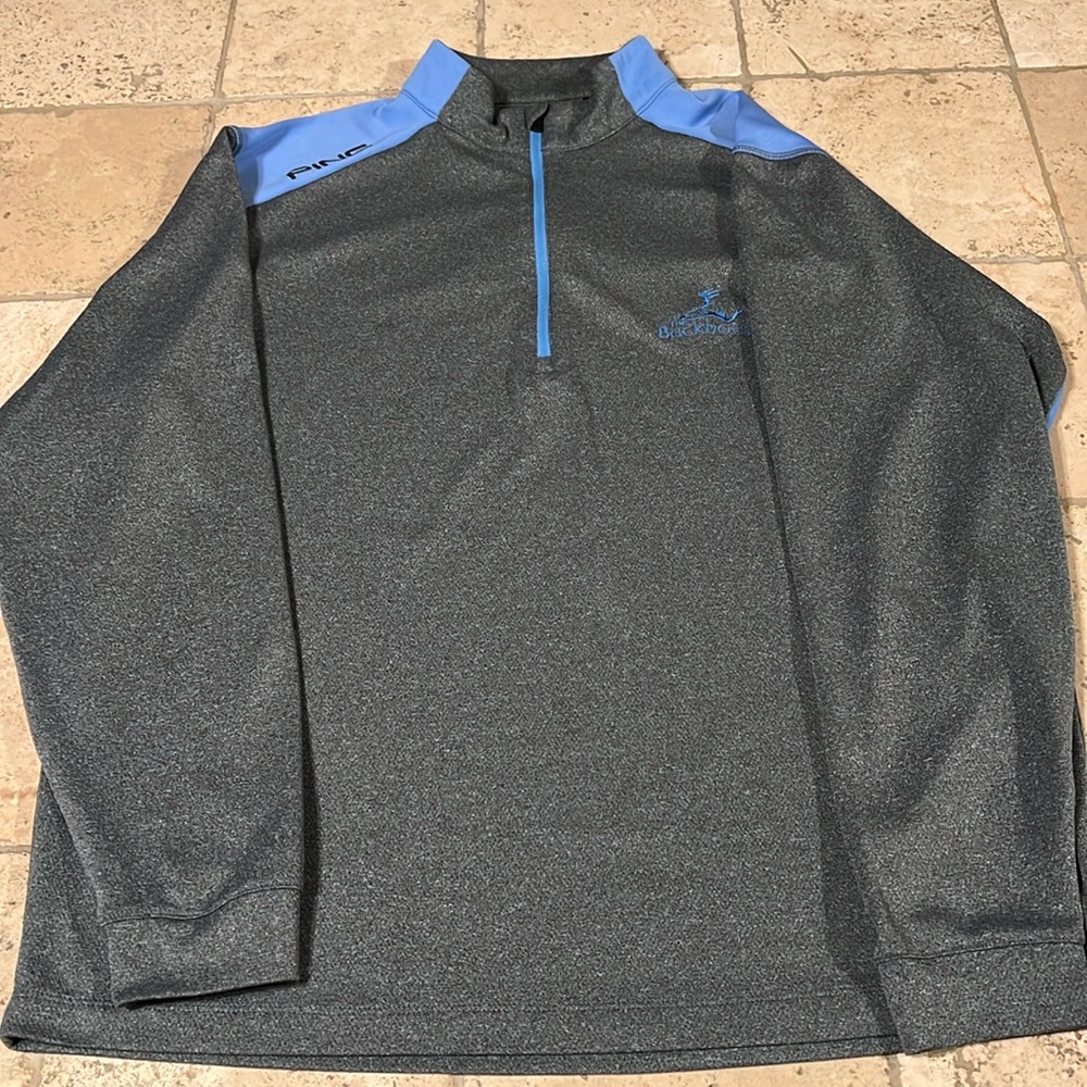 PING Pullover 1/4 Zip Golf Shirt Mens L Sensorcool Gray/Blue Q Zip